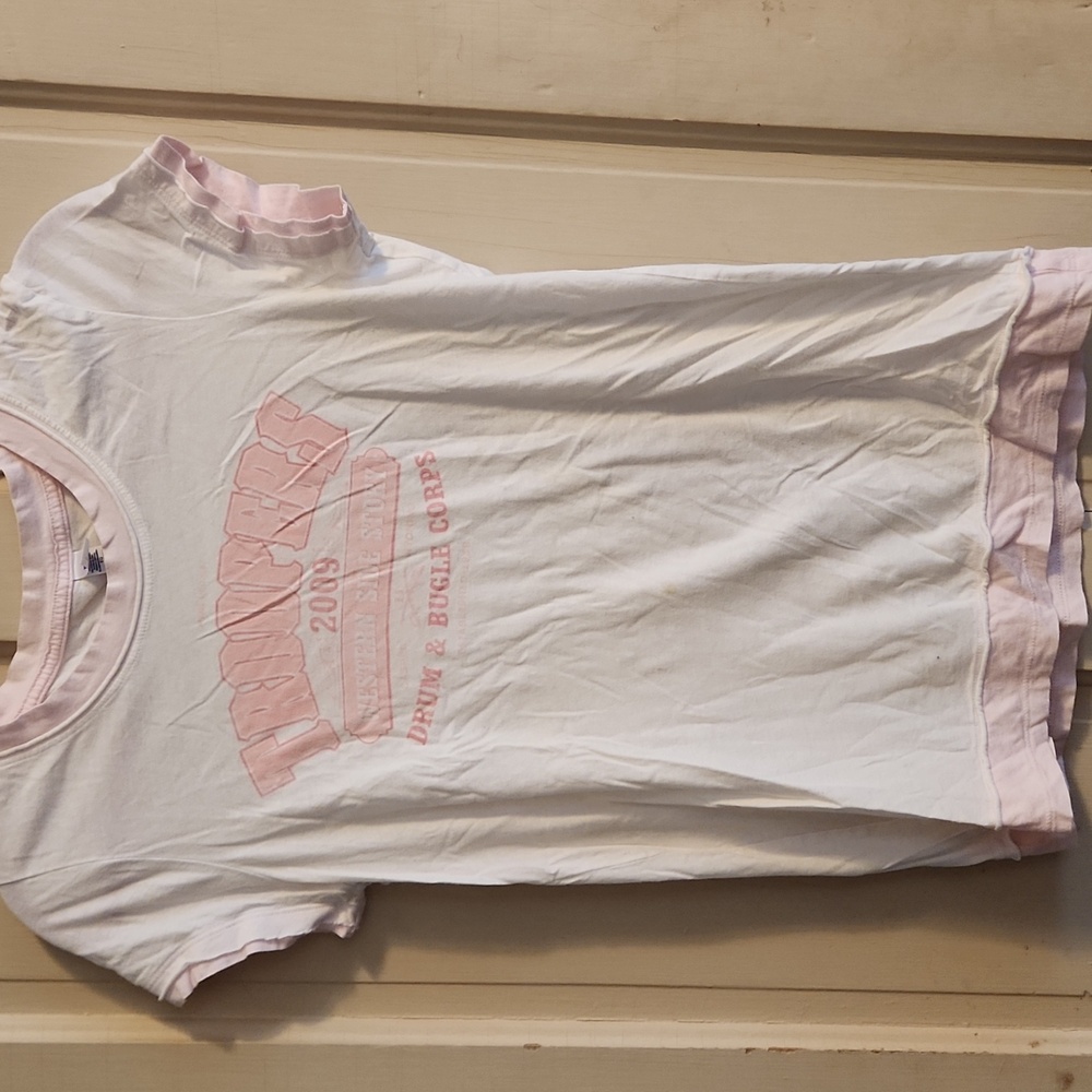 Troopers Drum And Bugle Corps Pink and White Graphic Tee
